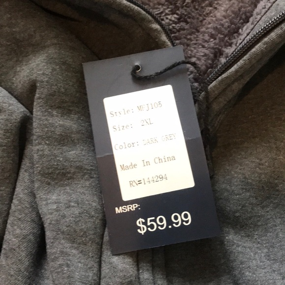 Men zip up gray hoodie - Picture 4 of 6